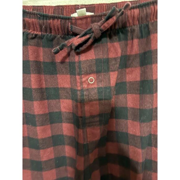 Garnet Hill Flannel PJ Pants Red Black Checked Elastic Waist Mens L - Picture 5 of 5